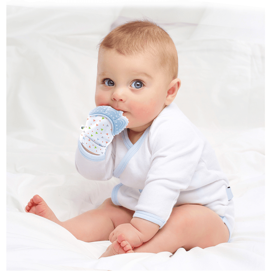 Babyjem Gant de dentition pour bébé, gant de dentition en silicone, jouets  de gratte-dents en motif main, sans BPA, rose-blanc